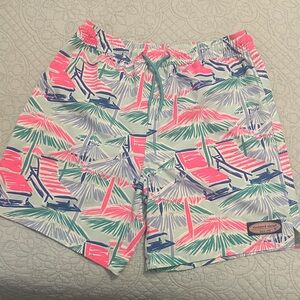 Vineyard Vines Pink and Blue Tropical Swim Shorts